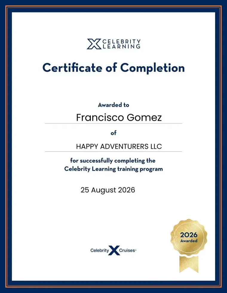 Certificado Celebrity Learning de Francisco Gomez