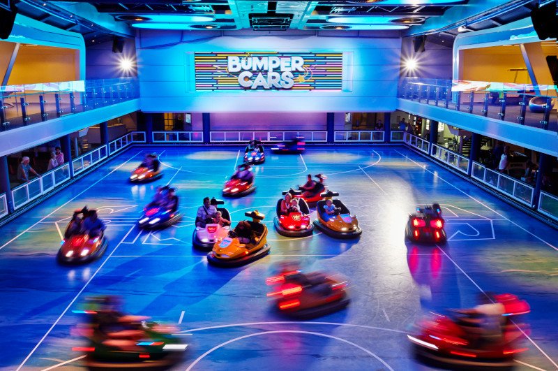 qn, quantum of the seas, bumper cars, fun, kids, family, seaplex