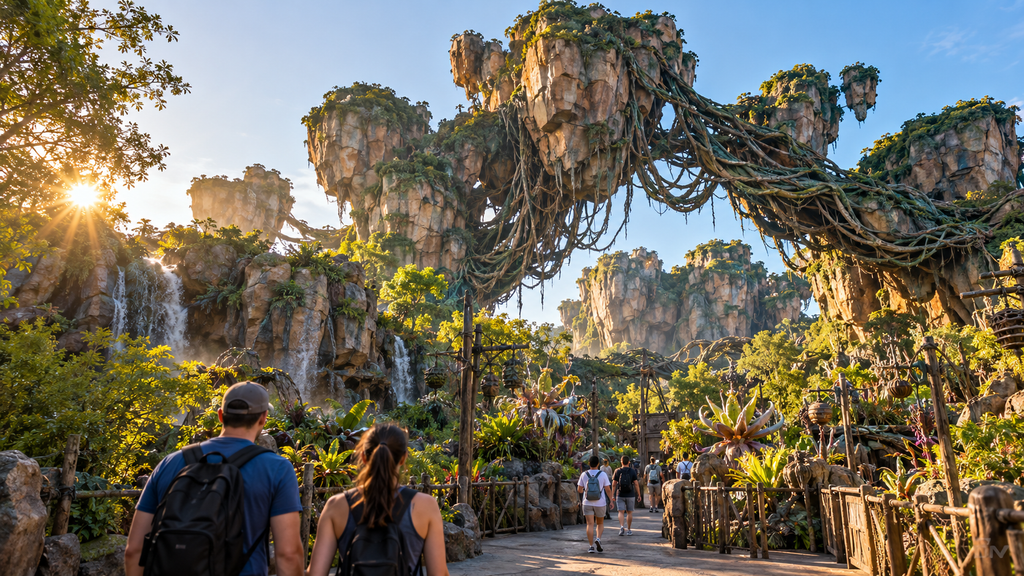 amanecer en las montañas flotantes de pandora