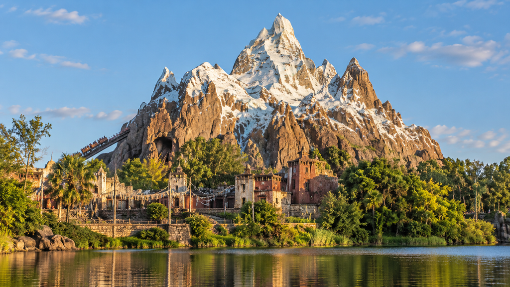 everest al atardecer sobre la laguna