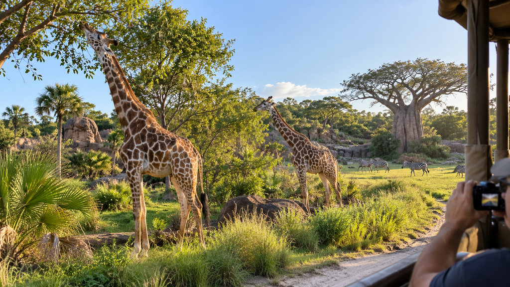 safari entre jirafas en animal kingdom