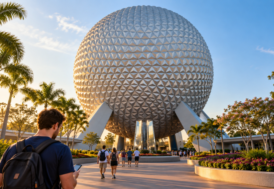Spaceship Earth Al Amanecer En EPCOT 900x620